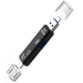 5-in-1 USB OTG Card Reader – Type-C, Micro USB, SD & TF USB OTG Card Reader Axl Black