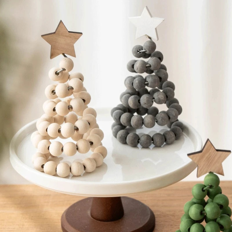 Nordic Wooden Bead Tree Desktop Ornament – Retro Home Décor Desktop Ornament Axl