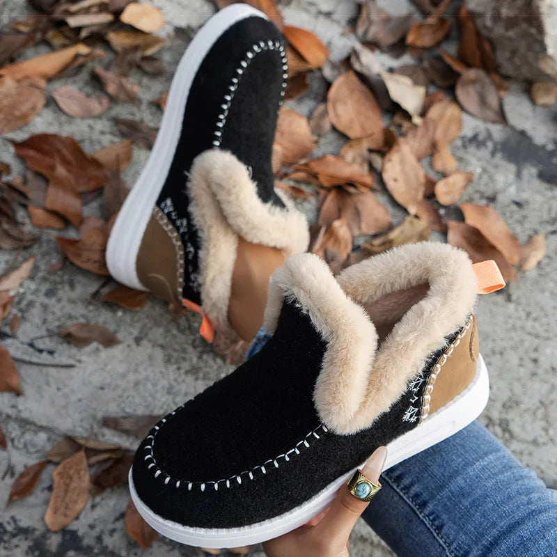 HAJINK Women's Fur-Lined Ankle Snow Boots – Warm Winter Booties Women's Snow Boots Axl
