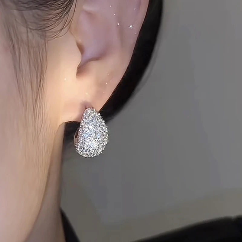 Huitan Cubic Zirconia Hoop Earrings – Wedding & Engagement Jewelry Hoop Earrings Axl