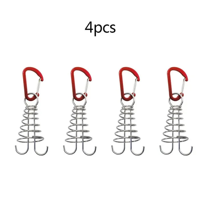Stainless Steel Tent Wind Rope Buckle Hook Set – 4/6 Pack Tent Rope Hook Axl 4pcs