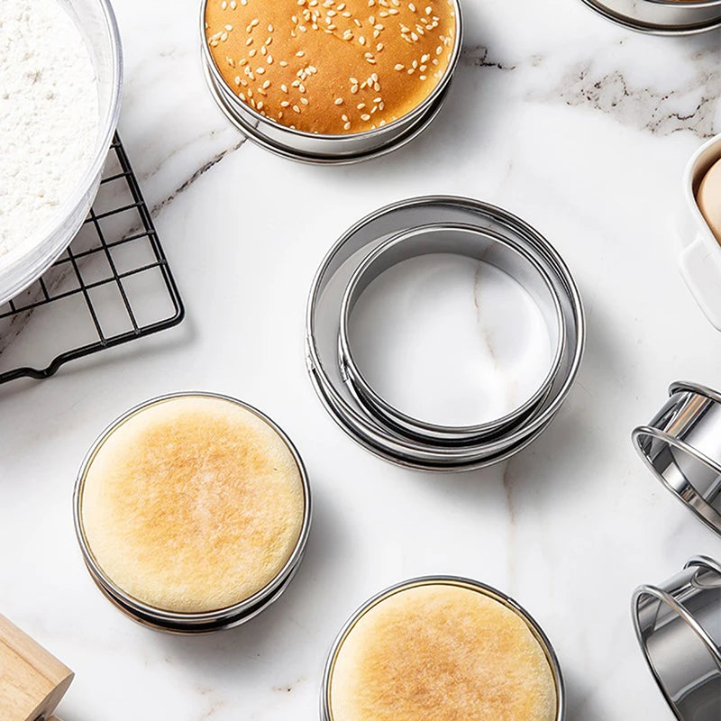 Stainless Steel Muffin & Crumpet Rings 8/9/10cm | Baking Molds Baking Mold Rings Axl