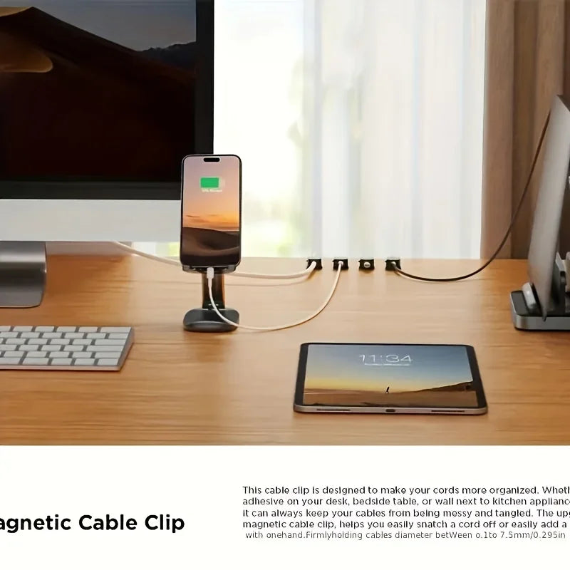 6-Pack Magnetic Cable Organizer Clips for Desk & Nightstand Cable Organizer Clips Axl