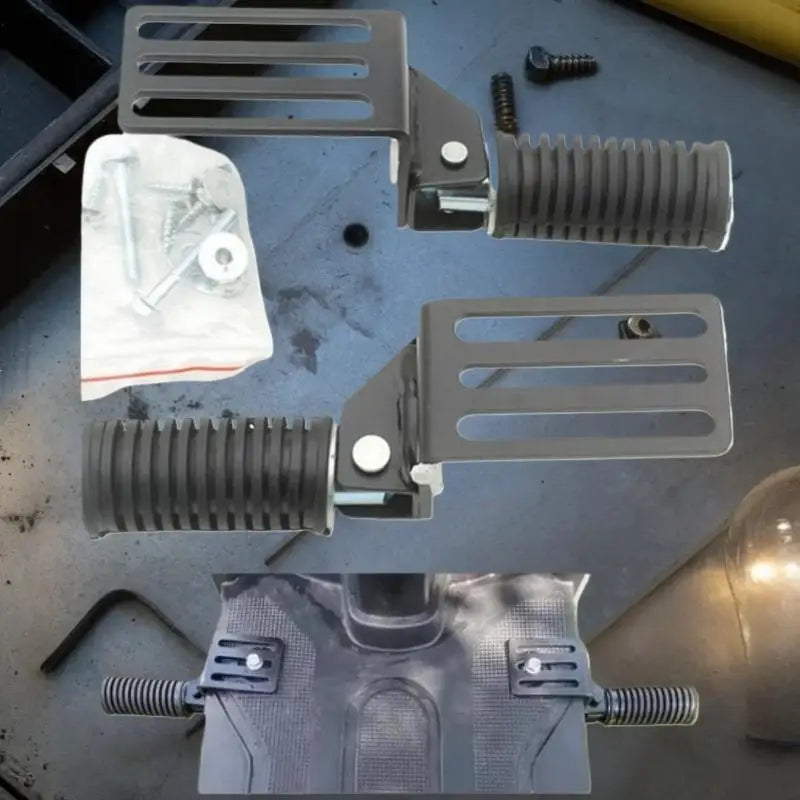 2-Pack Foldable Metal Motorcycle Foot Pegs – Universal Fit Motorcycle Foot Pegs Axl