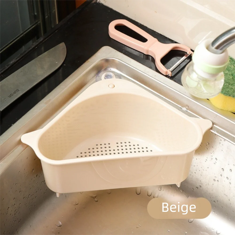 Push-Type Kitchen Sink Filter Basket – Anti-Leak Drain Strainer Sink Filter Basket Axl Beige 2