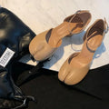 Women's Mary Jane Pumps – Round Toe Thick Block Heel Sandals Mary Jane Pumps Axl Milk tea color 34