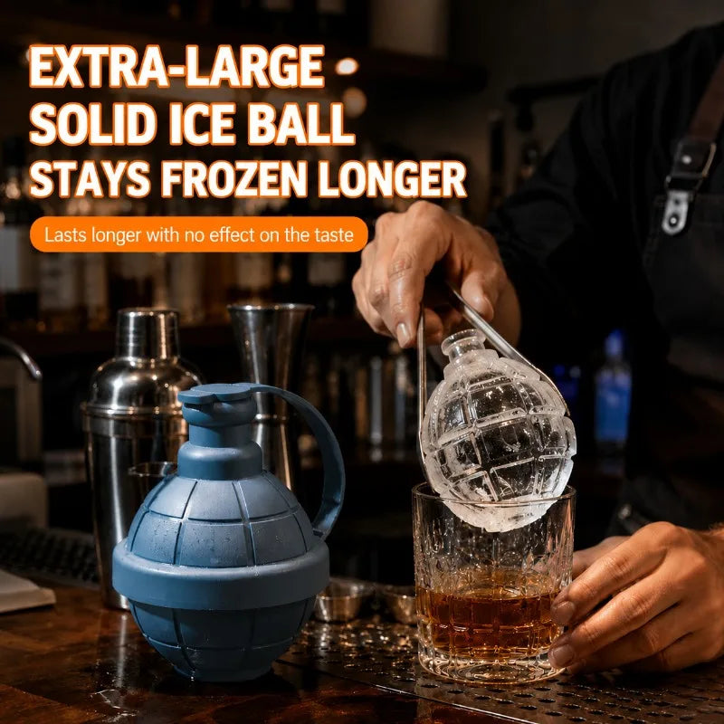 Grenade Silicone Ice Cube Mold – 3D BPA-Free Fun Shape Tray Silicone Ice Tray Axl