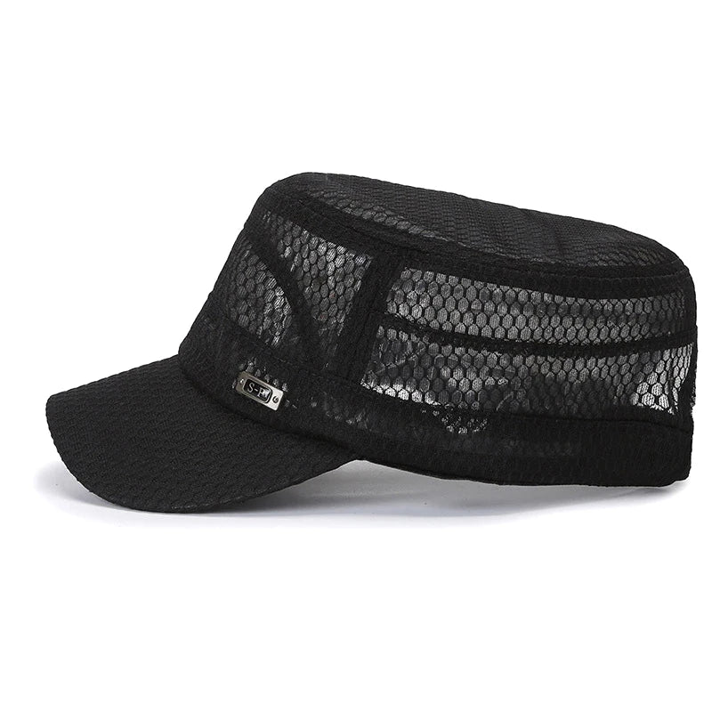 Men's Mesh Snapback Cap – Flat Top Breathable Trucker Hat Snapback Trucker Hat Axl