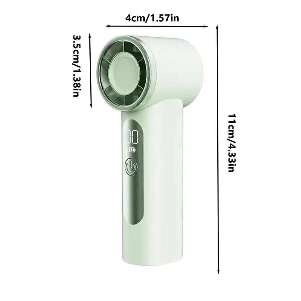 USB Rechargeable Handheld Mini Fan – 6-Speed Portable Cooling Handheld Mini Fan Axl Green