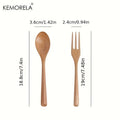 KEMORELA Wooden Spoon & Fork Set – Eco-Friendly Korean Tableware Wooden Cutlery Set Axl YS-8855-2PCS