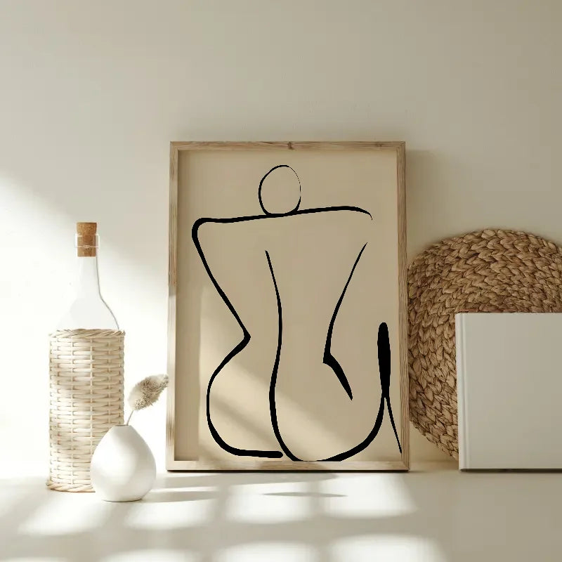 Minimalist Line Art Face Poster | Self-Adhesive Wall Decor Sticker Wall Art Poster Axl