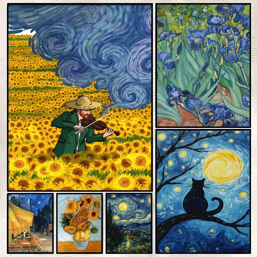Vincent van Gogh Self-Stick HD PVC Wall Art Poster | Waterproof Wall Art Poster Axl