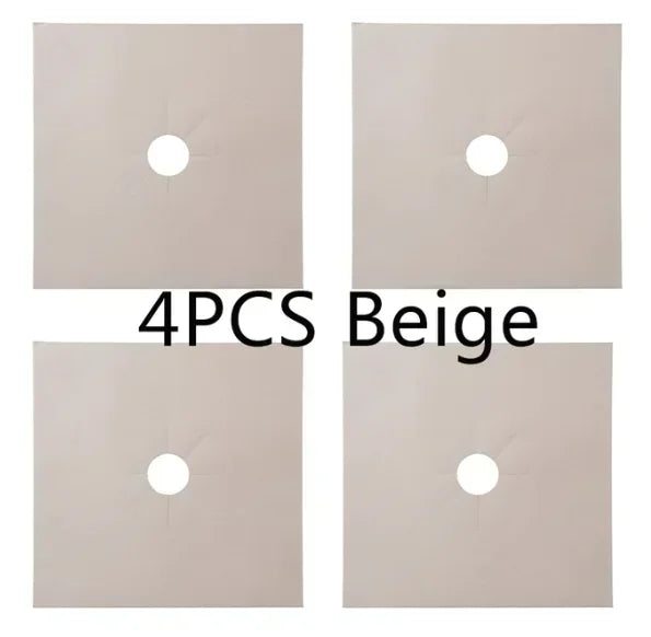 Gas Stove Burner Covers – Washable Stovetop Protector Mats Stove Burner Covers Axl 4PCS Beige