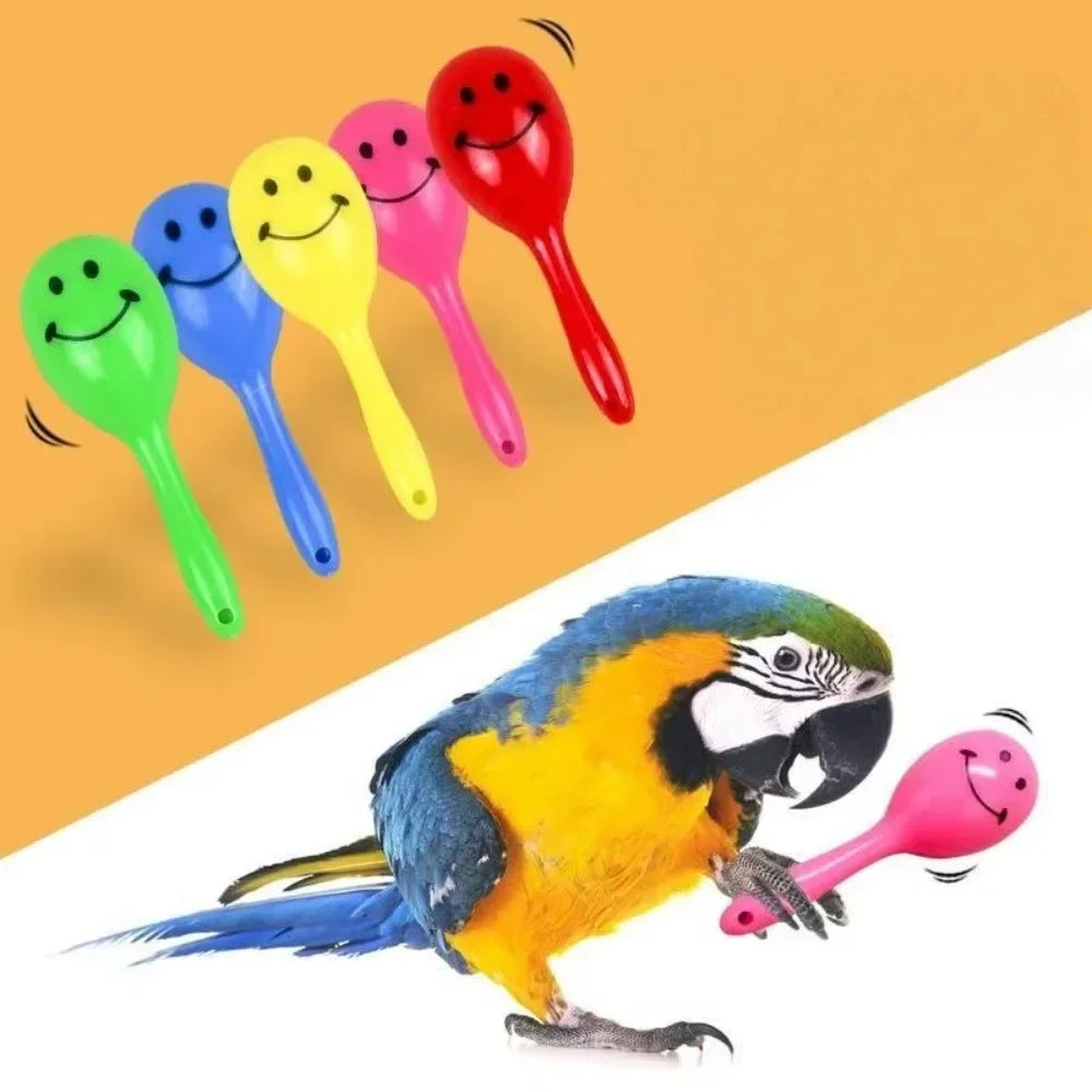 Mini Parrot Rattle Sand Hammer Toy – 5 Pack Bird Training Bird Rattle Toy Axl