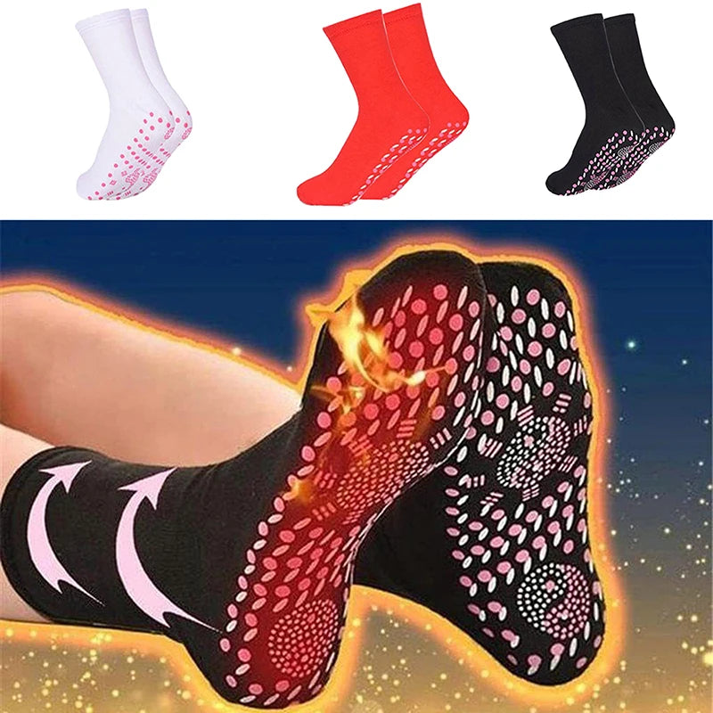 Tourmaline Self-Heating Foot Massage Socks | Unisex 1 Pair Therapeutic Massage Socks Axl