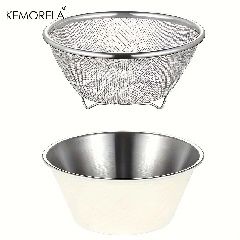 KEMORELA 2-in-1 Stainless Steel Colander & Strainer Set Colander & Strainer Axl 14cm B
