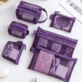 6-Piece Transparent Mesh Coin & Storage Pouches | Organizer Set Mesh Storage Pouches Axl Purple-6PCS