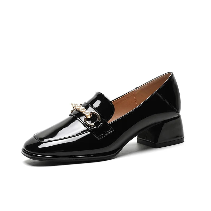 Women's Square Toe Mary Jane Flats – Slip-On Loafers Women's Flat Loafers Axl Black 35