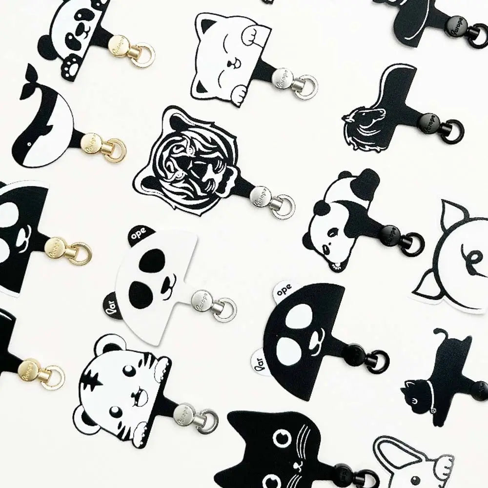 Cartoon Animal Phone Tether Tab – Detachable Metal Ring Patch Phone Tether Tab Axl