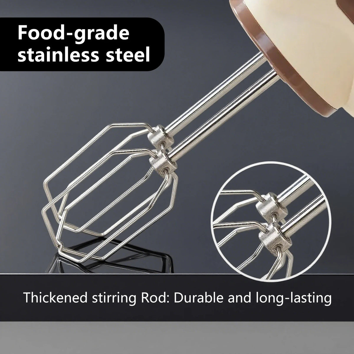 ONEKA Cordless Handheld Mixer 5-Speed with 2 Whisks | Baking Handheld Electric Mixer Axl