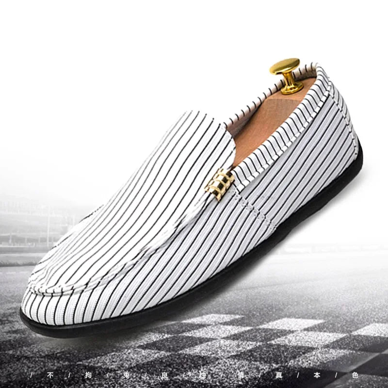 YBQJOO Men's Slip-On Loafers – Lightweight Breathable Flats Men's Loafers Axl WHITE 41