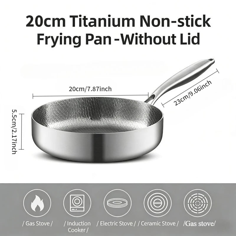 KEMORELA Titanium Non-Stick Frying Pan 20/24/28cm Skillet Titanium Frying Pan Axl 20cm