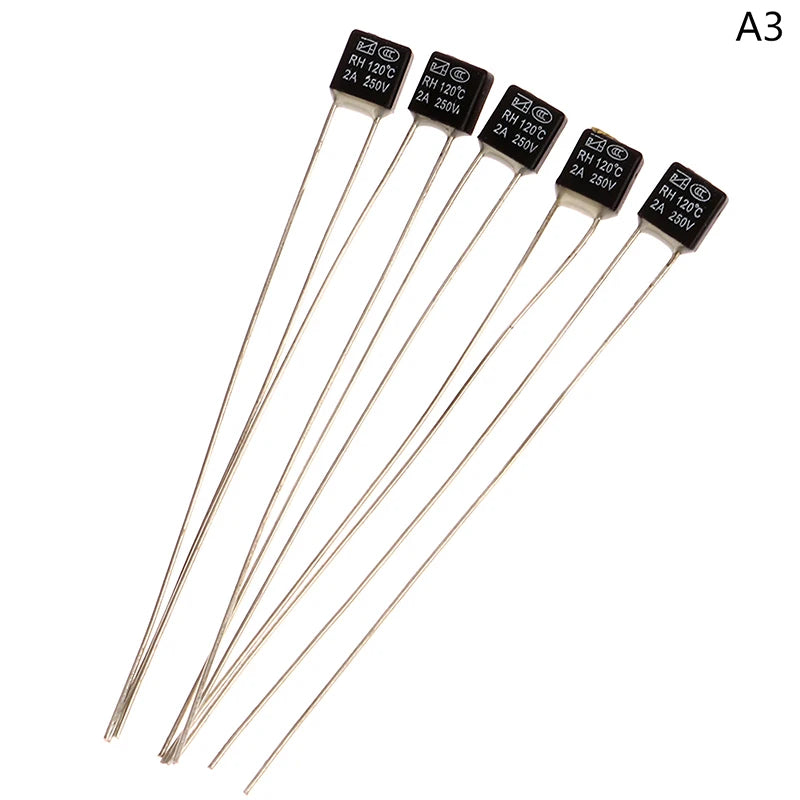 5-Pack Thermal Fuse 2A 250V – 105/120/145°C Temperature Switch Thermal Fuse Switch Axl 120 Degrees