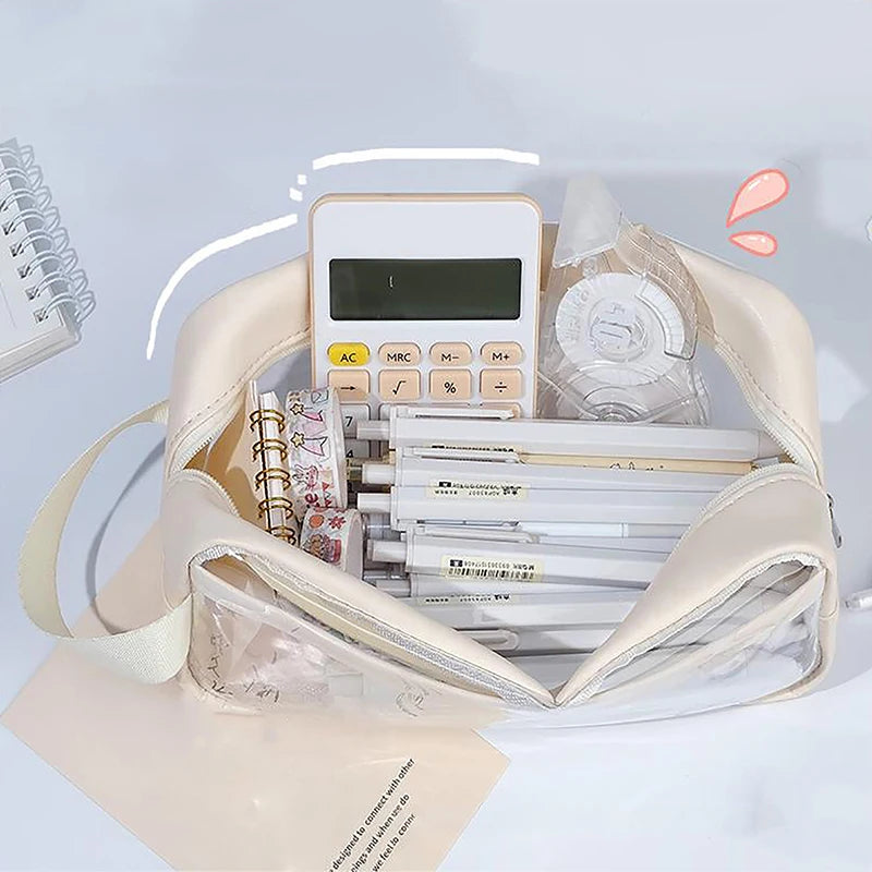 Transparent Waterproof Pencil Case – Large Capacity PVC Pen Bag Pencil Case Axl