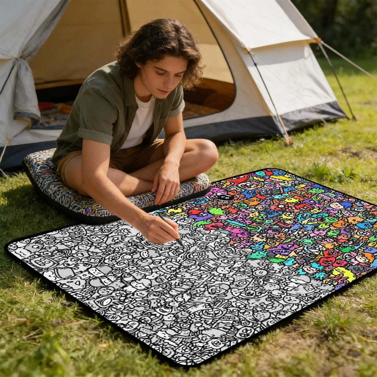 Kids DIY Coloring Blanket – Washable Painting Throw for Boys & Girls Kids Coloring Blanket Axl