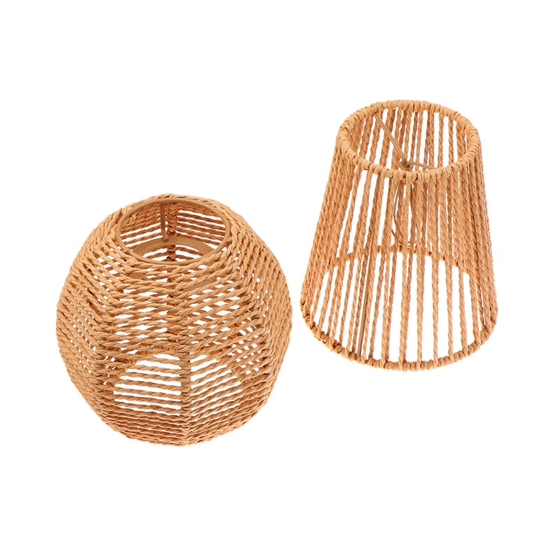 Vintage Handmade Woven Rattan Lampshade – Hanging Light Shade Hanging Lamp Shade Axl
