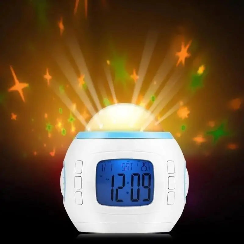 Kids Star Night Light Projector Alarm Clock with Music Night Light Projector Clock Axl