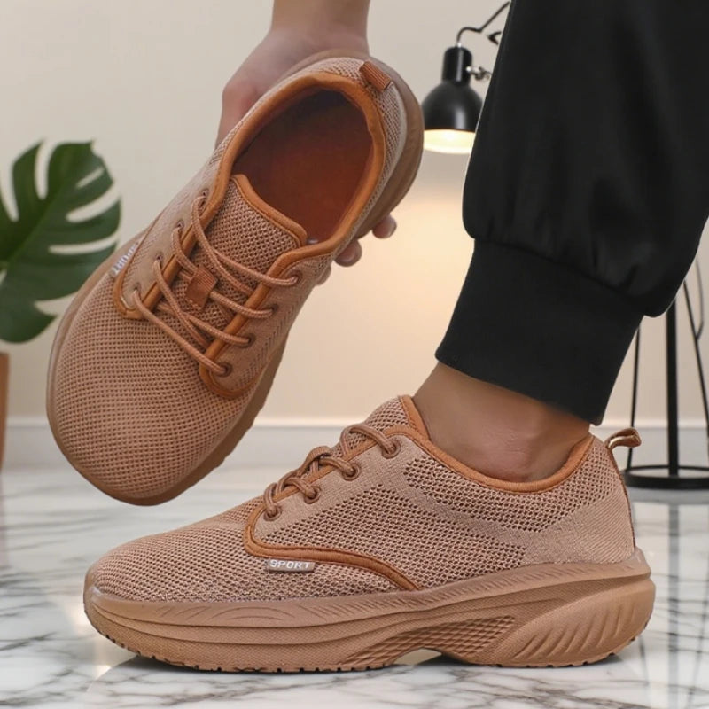 Men's Wide Toe Breathable Mesh Running Shoes | ZULIWAGN Men's Running Shoes Axl Khaki 40