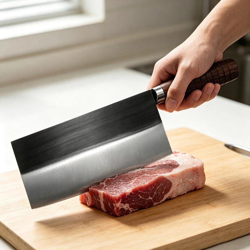 Chinese Cleaver Knife – Stainless Steel & Wooden Handle Kitchen Cleaver Knife Axl