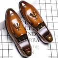 Men's Italian Style Leather Loafers – Luxury Slip-On Casual Shoes Men's Loafers Axl Brown 43