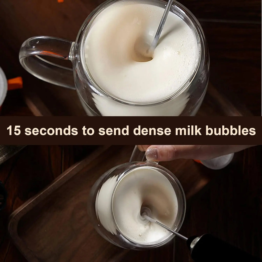 USB Rechargeable Handheld Milk Frother – 3 Speeds, 2 Whisks Handheld Milk Frother Axl