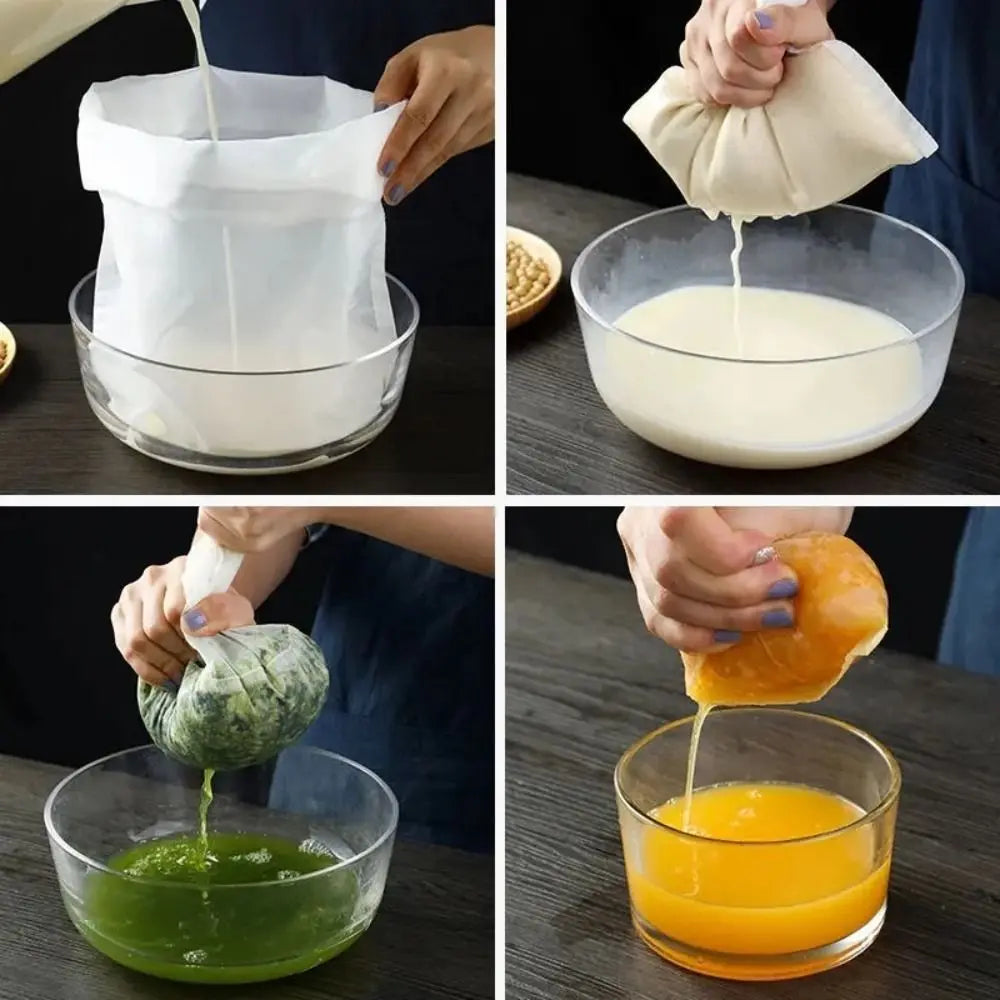 100 Mesh Nylon Filter Bag – Reusable Soy Milk & Juice Strainer Reusable Filter Bag Axl