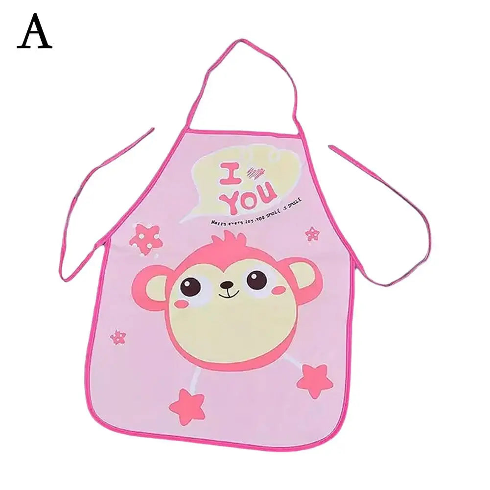 Kids Waterproof Art Apron with Sleeves – Cartoon Painting Bib Kids Art Apron Axl A