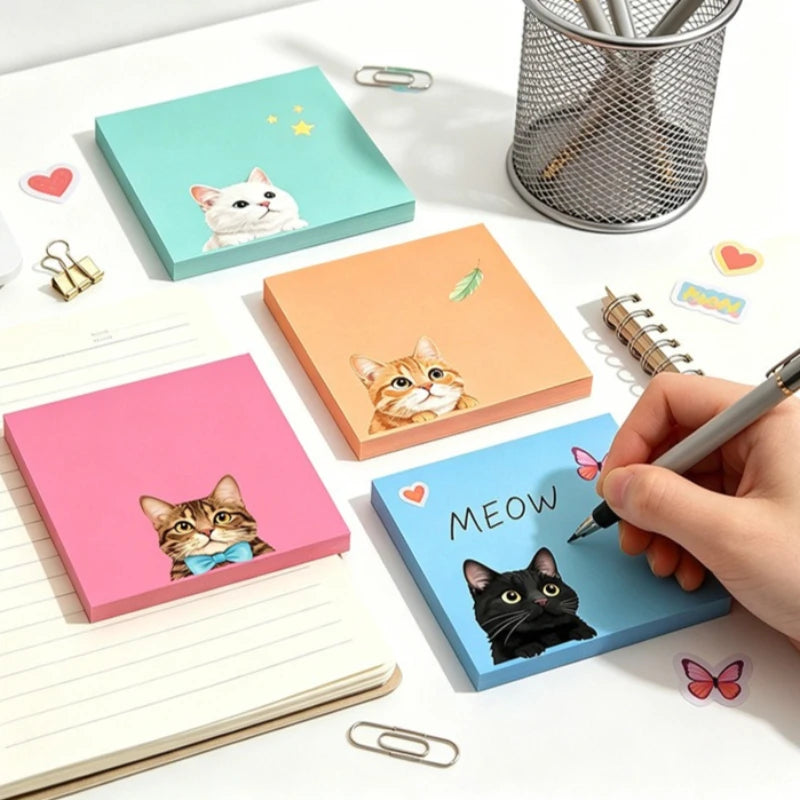 Macaron Cat Sticky Notes – Kawaii Memo Pads 50 Sheets Kawaii Memo Pads Axl