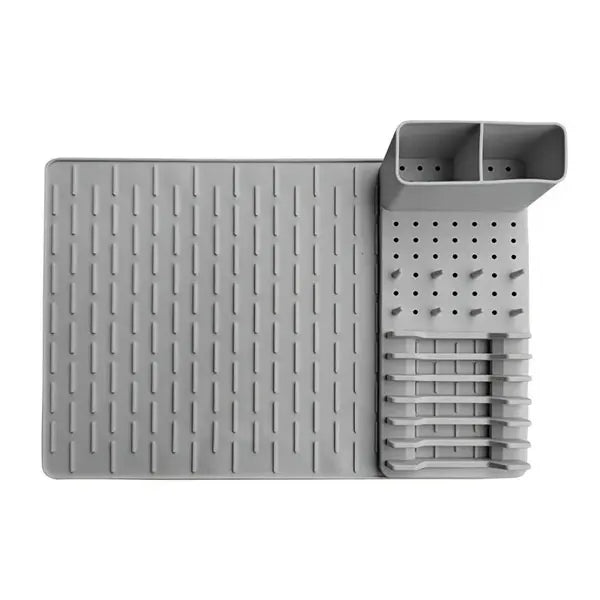 2-Pack Silicone Dish Drying Rack & Mat Set | Foldable Organizer Dish Drying Rack Set Axl Gray Set