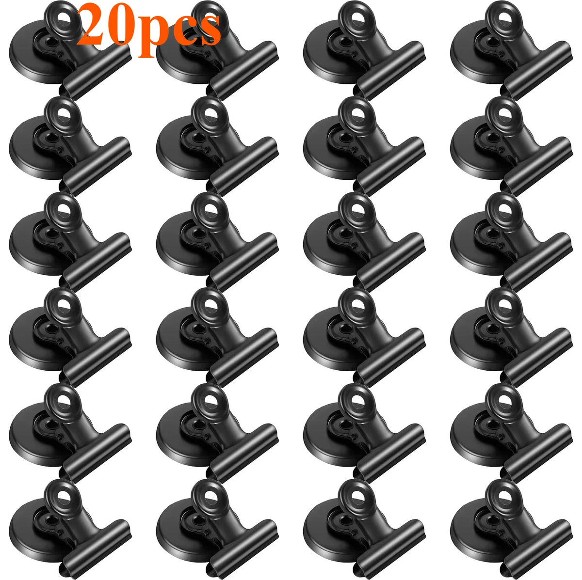 Strong Magnetic Clips for Whiteboard, Fridge & Photo Display Magnetic Clip Set Axl black-20pcs
