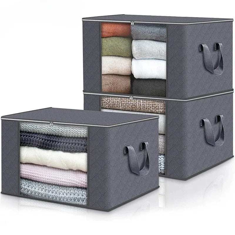 Foldable Quilt & Bedding Storage Bag – Large Non-Woven Organizer Bedding Storage Bag Axl