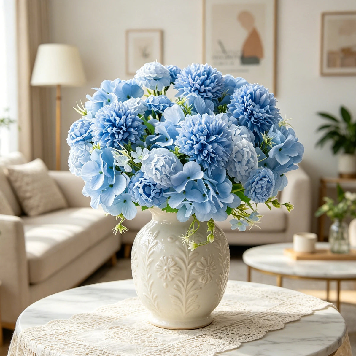 Silk Ball Chrysanthemum Artificial Flowers – Bouquet & Home Decor Artificial Silk Flowers Axl