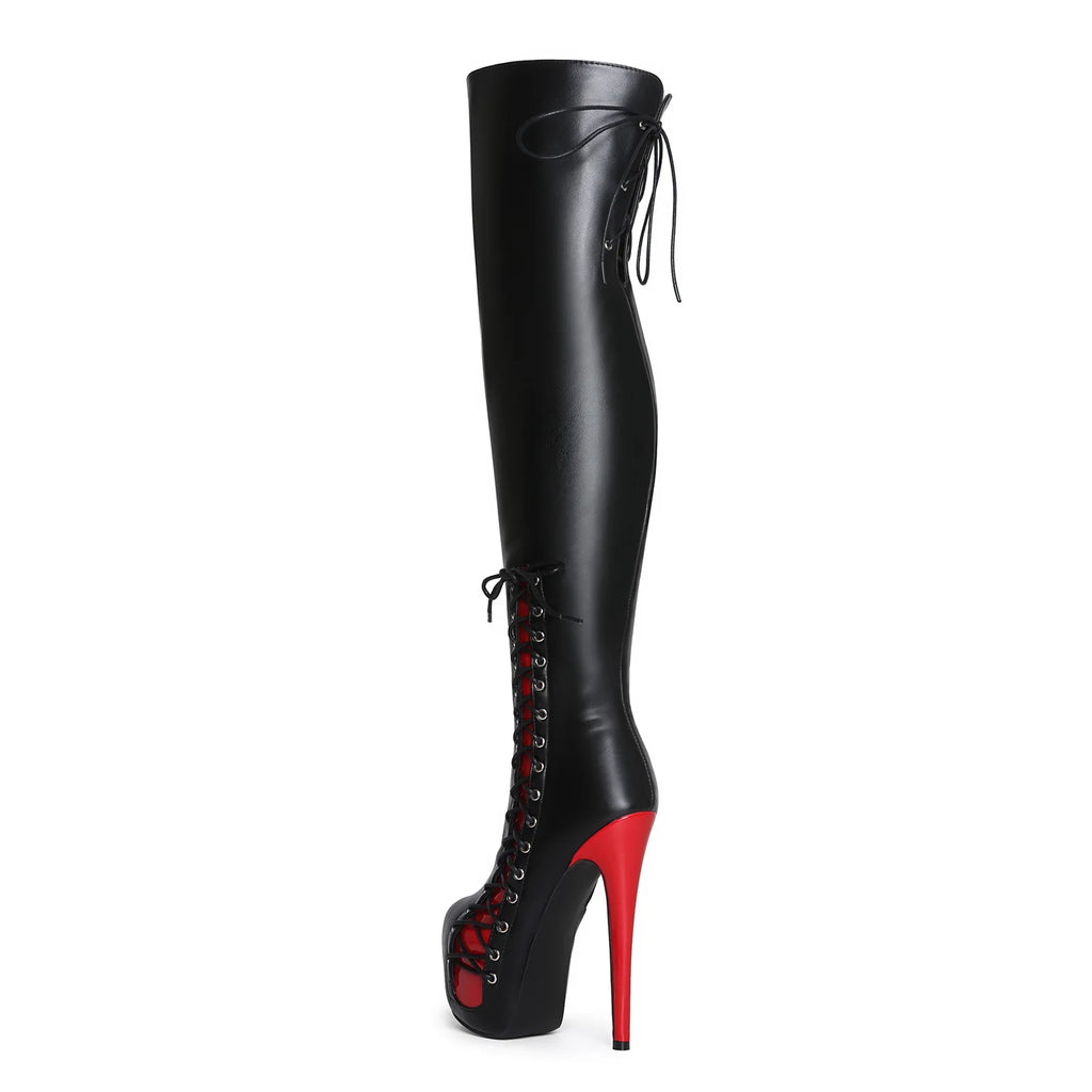 Women's Over-the-Knee Stiletto Boots – Gothic, Plus Size 36–50 Over-the-Knee Boots Axl