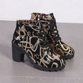 Women's Lace-Up Ankle Boots – Square Heel & Anti-Slip Sole Ankle Boots Axl Gold 38