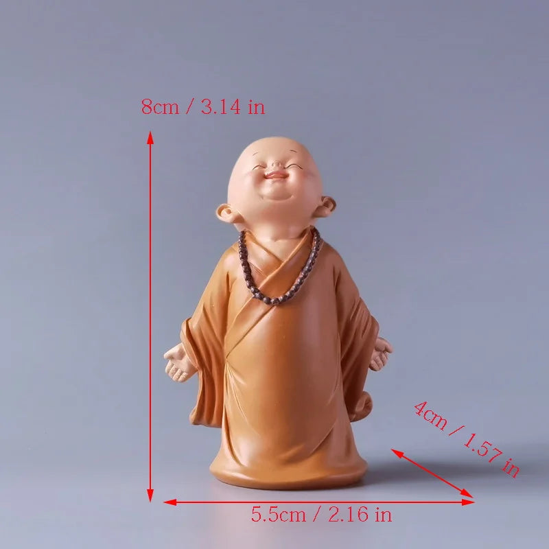 Resin Little Monk Mini Statue – Handmade Home Decor Gift Decorative Figurine Axl 08