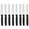 Serrated Steak & Bread Knife Set | Stainless Steel Round Tip Kitchen Knife Set Axl 8 Pc Knife Set-black