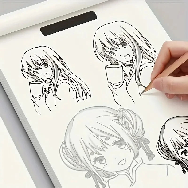 Anime Line Art Drawing Book – 48-Page Beginner Sketchbook Anime Drawing Book Axl