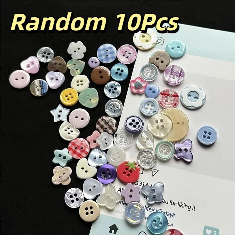 10 Pcs Random Cute Plastic Sewing Buttons for DIY Crafts Craft Sewing Buttons Axl Random 10pcs