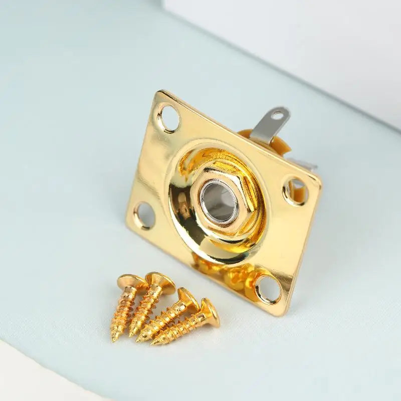 Electric Guitar Output Jack Plate – Square Metal Socket Guitar Jack Plate Axl Gold