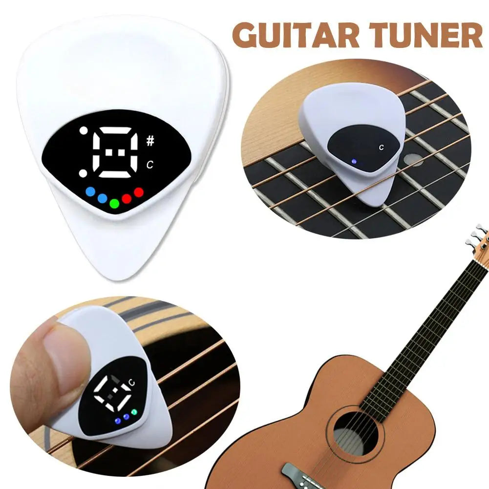 2-in-1 Guitar Pick Tuner – 12-Tone Pitch Calibrator Guitar Pick Tuner Axl